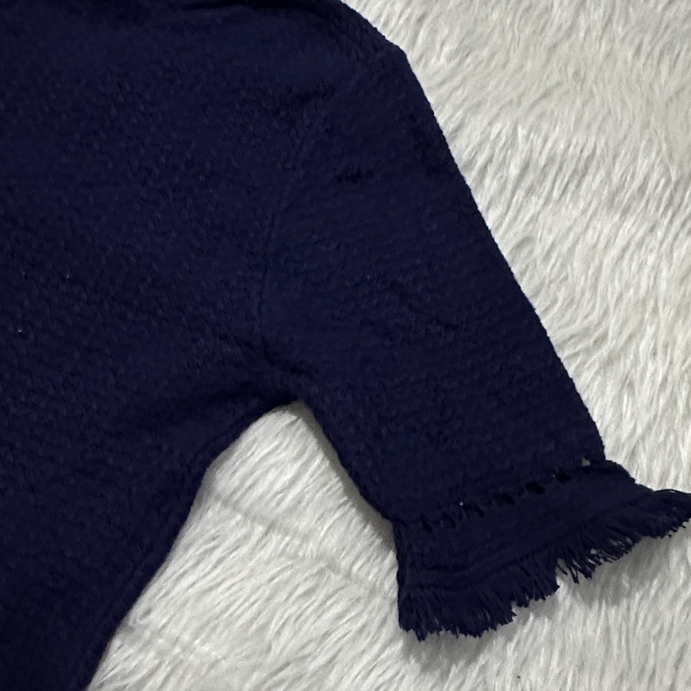 Two bees cashmere Blue knit Textured Top - Picture 7 of 7